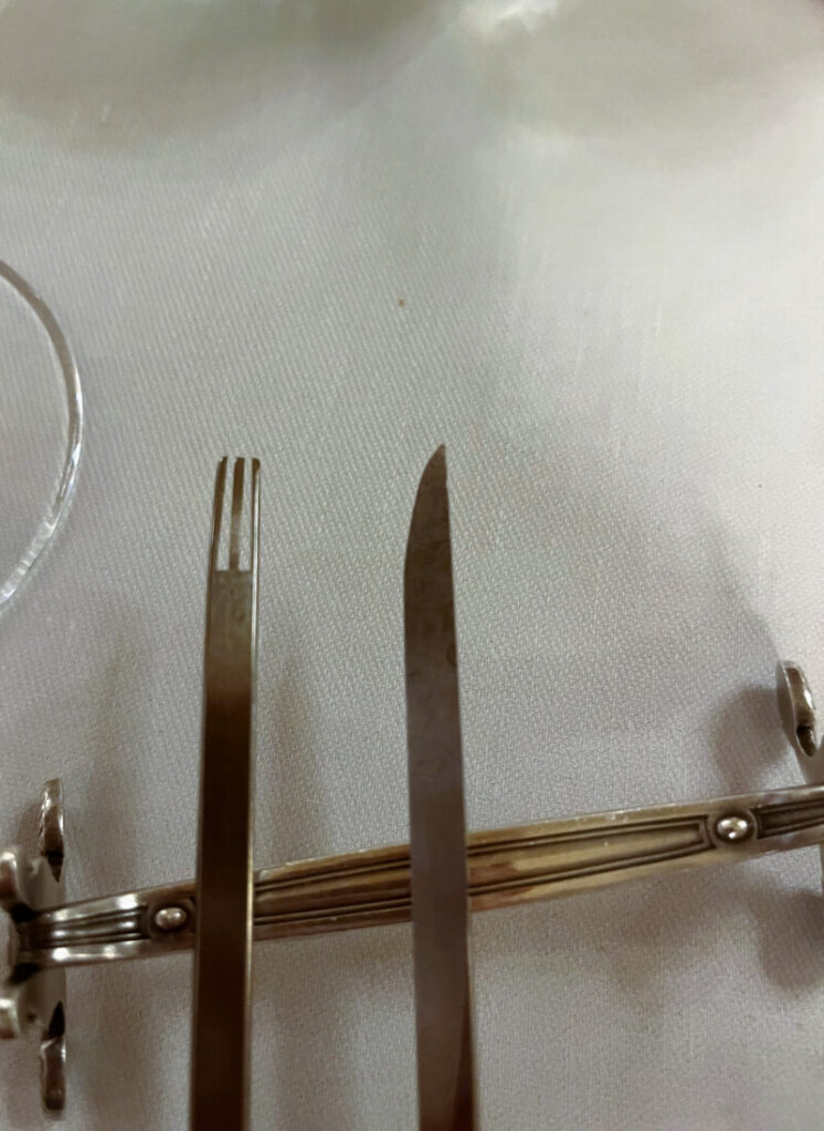 パリレストラン：【ル・ムーリス・アラン・デュカス】フロマージュ用フォークとナイフ