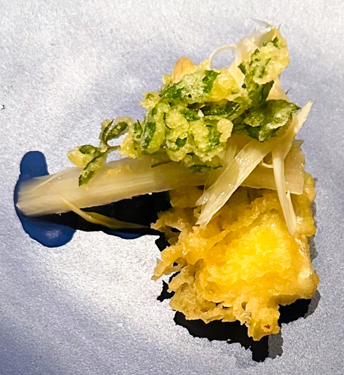 鯵のエスカベッシュｘ山菜の料理